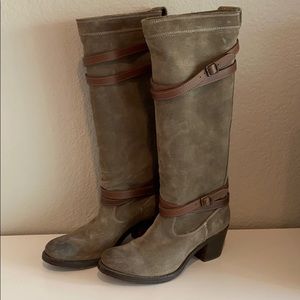 Brown suede knee high Frye Boots